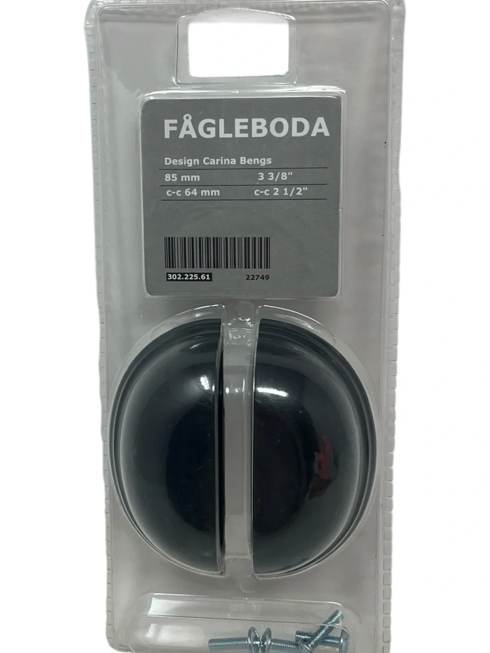 Ikea Fagleboda Drawer Pull Handles Pack of 2 BLACK 3 3/8